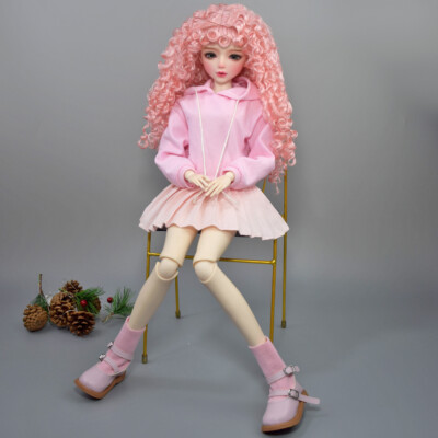Cute 22 inch Height Girl Doll with Clothes Dress Shoes Curly Wigs Full Set Toy