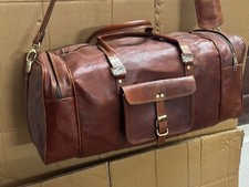 Bag Leather Genuine Travel Gym Vintage Luggage Overnight Weekend Men's Duffel