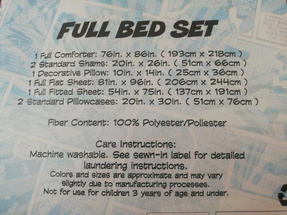 Juego de cama completo edredón, fundas, almohada decorativa de 8 piezas Marvel Comics precio de venta sugerido por el fabricante 240 USD Foto 4 de 4