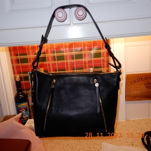 Radley Fountain Road Shoulder Bag Black Medium Multiway Handbag Leather