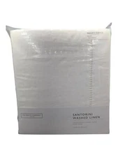 The White Company Santorini Washed Linen King Duvet Cover 106"x92" White