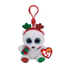Ty  Beanie Boos- FROST THE POLAR BEAR  3" Clip  GLITTER EYES New MWMT's
