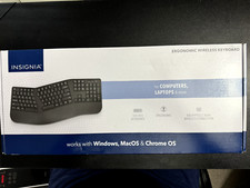 Insignia Full-Size Wireless Ergonomic Membrane Keyboard - Black