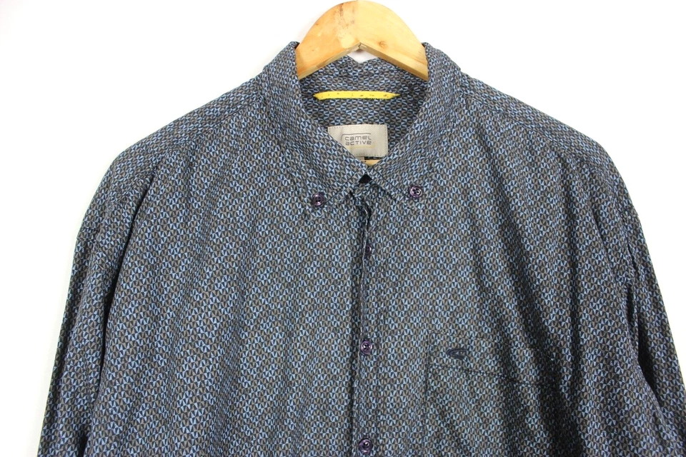CAMEL ACTIVE Men's Shirt Size XXL (2XL) Regular Fit Blue Cotton Button ma9466 - Image 4 of 4