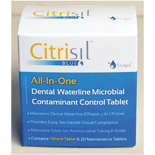 Sterisil Citrisil Dental Waterline Cleaner 50 Tabs/Box Blue For 1 Liter