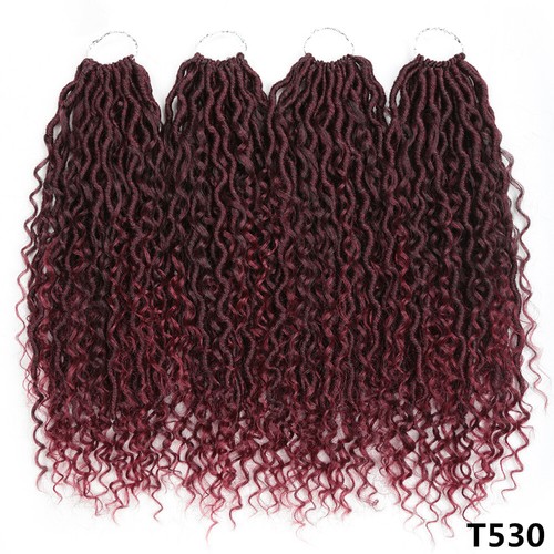 18" lockige Göttin River Locs Faux Locs Boho Locken gehäkelte Zöpfe Haarverlängerungen - Bild 14 von 41