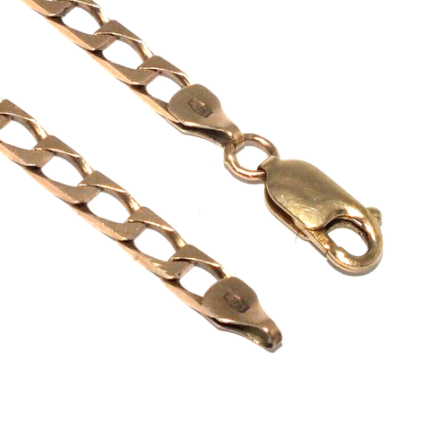 Gents/mens solid 9ct 9 carat yellow gold traditional 20" square curb link chain - Picture 7 of 9