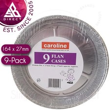 Caroline Disposable 6" Aluminium Foil Flan Cases Dish Baking Pie│Pack of 9