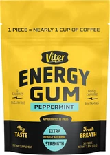 Viter Energy 60mg Caffeine Gum (Peppermint Flavor, 30 30 Count (Pack of 1)