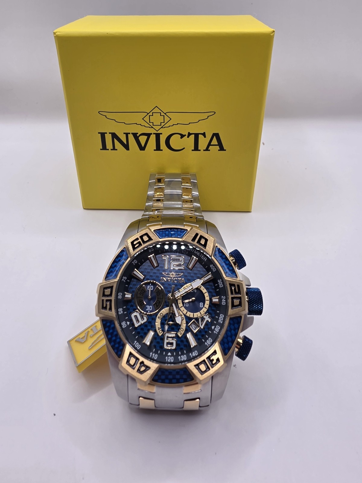 Invicta 25855 Pro Diver Men's 50mm Watch - Yellow Gold/Stainless Steel/Blue