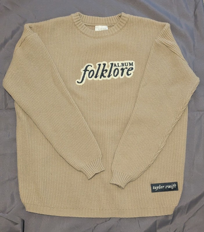 Taylor Swift Album Folklore Patch Crewneck Sweater Official Merchandise 2XL