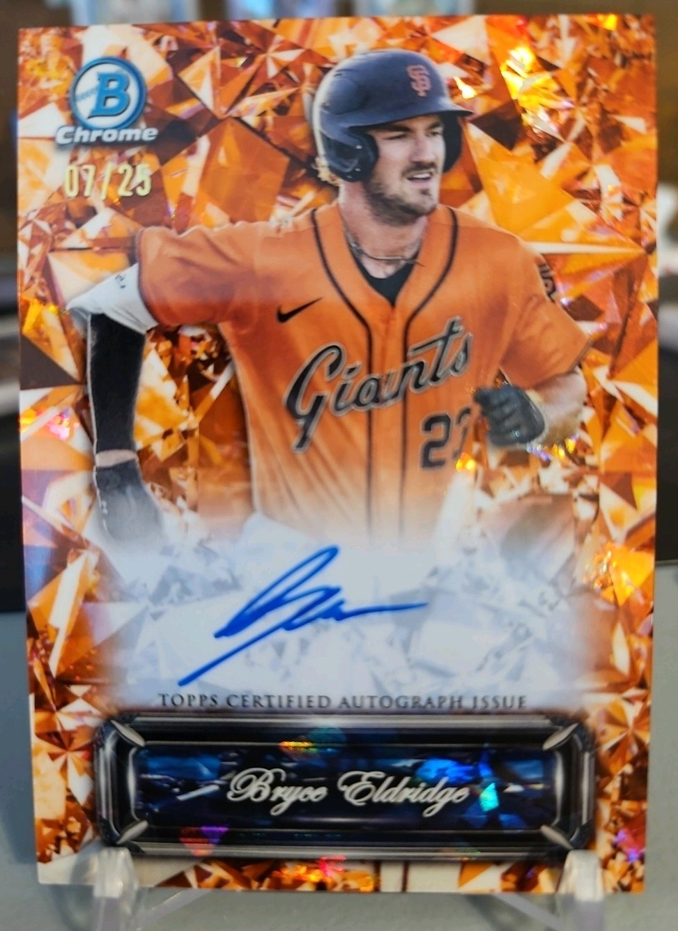2024 Bowman Sapphire Selections Bryce Eldridge Auto Orange/25 Color Match!