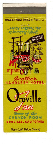 OROVILLE INN matchbook matchcover - OROVILLE, CALIFORNIA