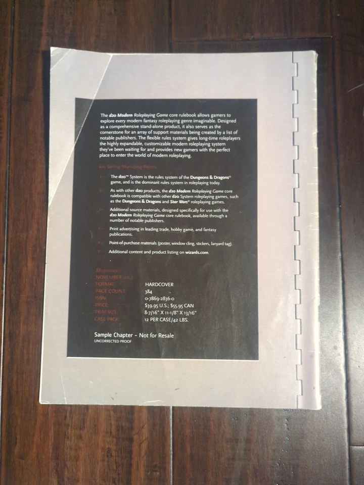 D20 Современная Ролевая Игра Основная Книга Правил НЕИСПРАВЛЕННОЕ ДОКАЗАТЕЛЬСТВО VG Книга в мягкой обложке - Изображение 4 из 4