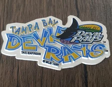 VERY RARE 1995 Tampa Bay Devil Rays Baseball 3.25" Tag Express MLB Fridge Magnet