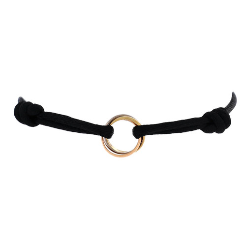 Cartier Trinity On Cord Bracelet Silk Cord with 18K Tricolor Gold