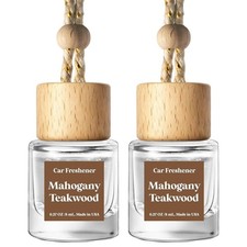 Classy Car Freshener Hanging 2 Pack, Mahogany Teakwood Essential Oil Diffuser...