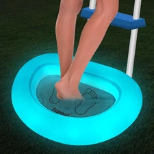 Inflatable Pool Foot Bath Basin with Colorful Lights, Solar Powered Pool... 