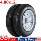2 PCS 4.80x12 480-12 4.80-12 5 Lug Trailer Tires Load Range C 6PR Trailer Tires
