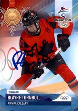 Blayre Turnbull Signed 2022 By Beijing Olympics Women's Hockey Card PWHL Toronto