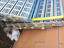 Aluminum Folding Multi-Fold Access Ramp, Silver w/ Yellow End Panels