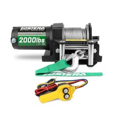 2000lb Winch for ATV, with Steel Cable,ATV Winch with Wired Manual Remote Con...