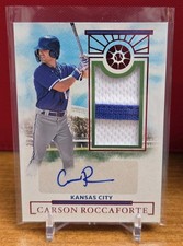 2024 Panini Boys of Summer Carson Roccaforte Prospect Jersey Auto Red /49 ROYALS