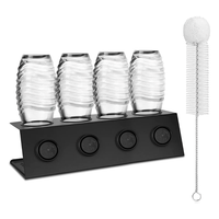 Flaschenhalter Edelstahl Schwarz FüR Sodastream 15,5 X 40 X 10,5 Cm Abtropfend