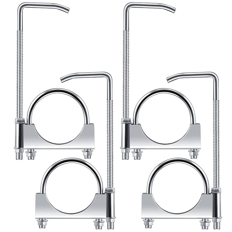 3 Inch Heavy-Duty Universal Exhaust Clamp with Hanger,Hanger for 3, 1-2-4 pcs US - Image 2 of 4