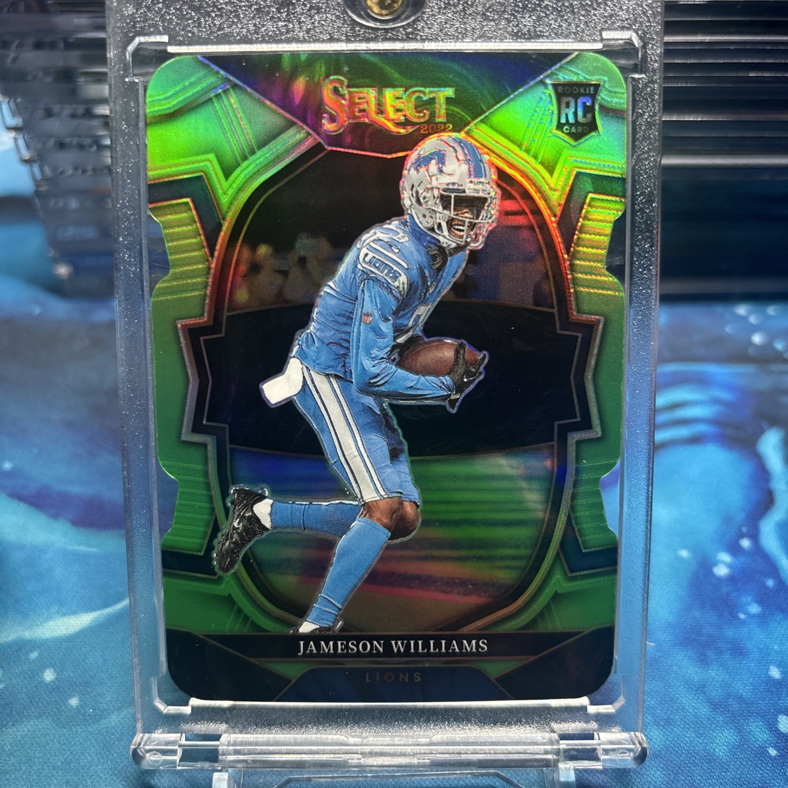 2022 Panini Select -Concourse Jameson Williams #57 Green Prizm Die-Cut /299 (RC)