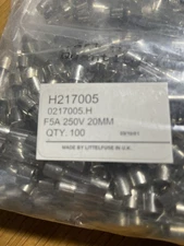 A lot of 20,  50, 100 LITTELFUSE  5x20 mm  fuses p/n 0217005, 5 amp fast acting.