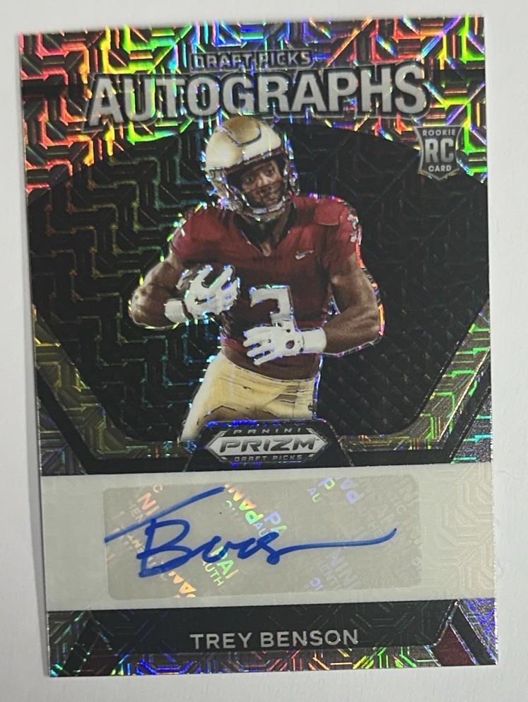 2024 Panini Prizm Draft Picks Trey Benson Rookie RC Auto 06/25