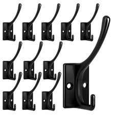 12 Pack Coat Hooks, Heavy Duty Coat Hooks Wall Mounted with 24 Screws, No Rust