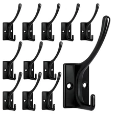 12 Pack Coat Hooks, Heavy Duty Coat Hooks Wall Mounted with 24 Screws, No Rust