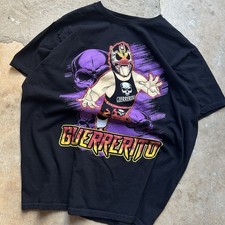 Vintage Y2K Eddie Guerrero WWF WCW AOP  T-Shirt Double-Sided Wrestling Tee Large
