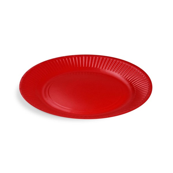 40X Bionature Pappteller Partyteller Fsc Mix Rund Ø23Cm Fettdicht Rot-image