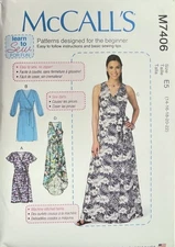 McCall's - Pattern M7406 - Misses' Dresses & Belt