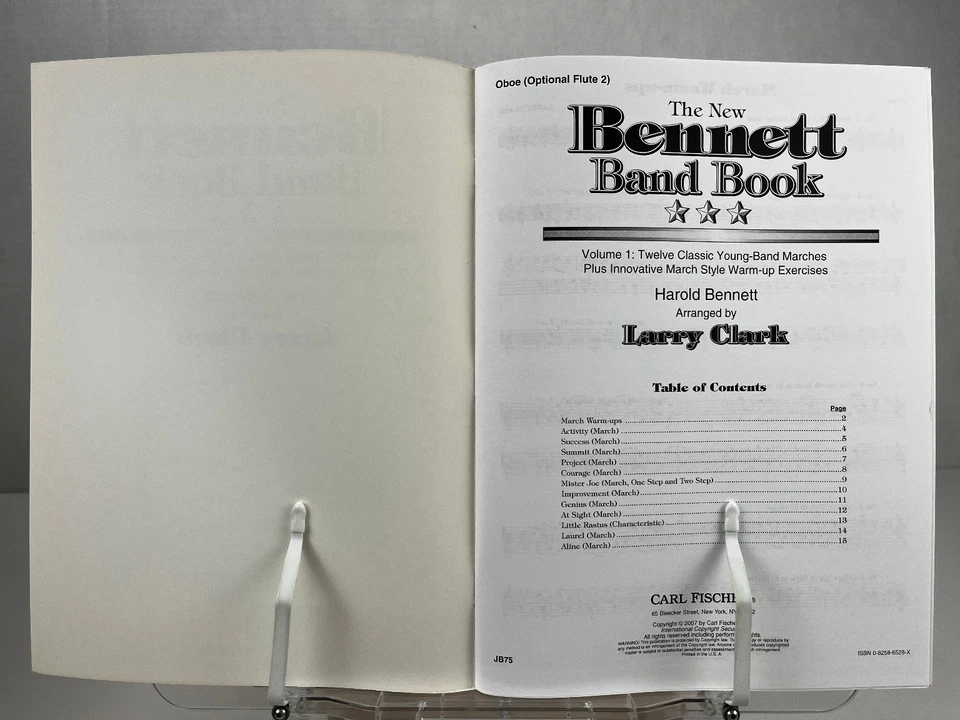 Harold Bennett Sheet Music New Bennett Band Book Vol 1 Marches Oboe Flute 2 - Image 2 of 4