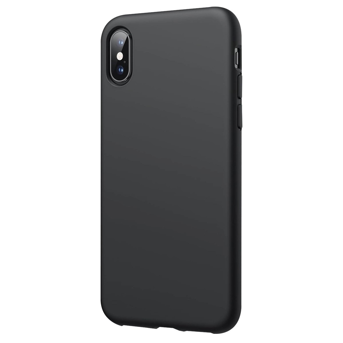 Coque iPhone X Premium en silicone noir chic et microfibre Jaym - 2
