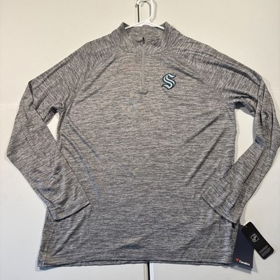 NWT Men's XL Fanatics NHL Seattle Kraken Lightweight 1/4 Zip Pullover Gray