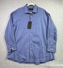 TATTERSALL SOHO Long Sleeve Button Up Shirt Blue Red Geo Sz 17-1/2 32/33 NWT