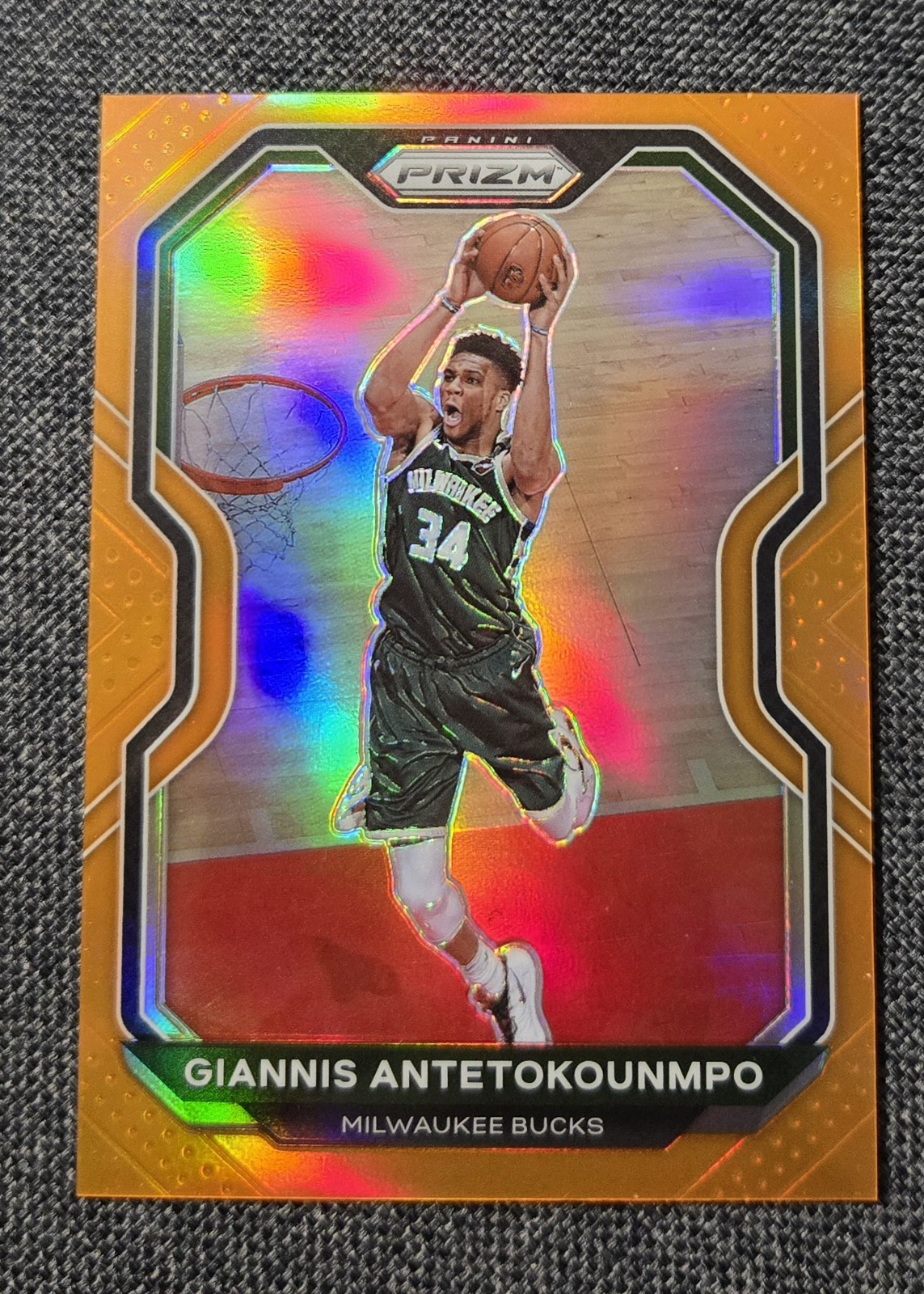 Giannis Antetokounmpo 2020-21 Panini Prizm True Orange #d /49 Bucks MVP