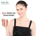2Pcs Pure Copper Tumbler Cups 250ml Ayurvedic Health Drinking Water Glass Set