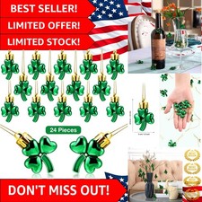 24 Durable Shamrock Ornaments - Eye-Catching Green Clover for Indoor  Outdoor