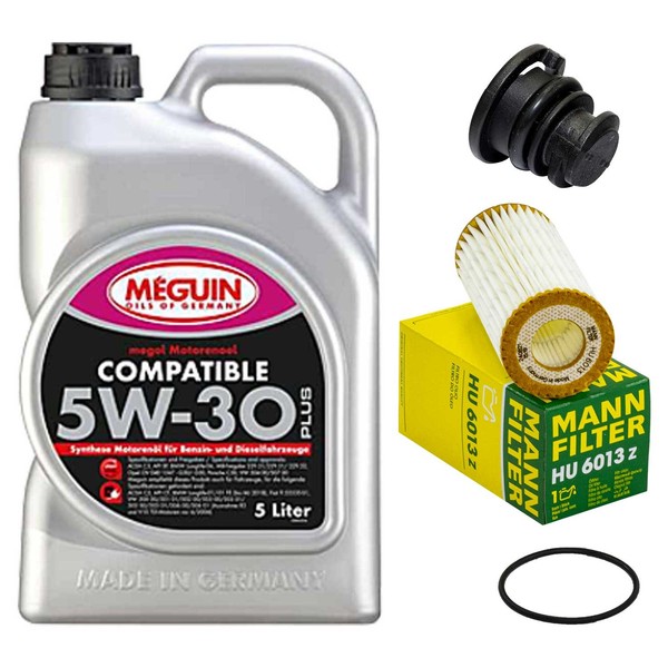 MotoröL Filter Set Meguin 5W-30 5 Liter + ÖLablassschraube FüR Audi A5 A6 Q5 2.0-image