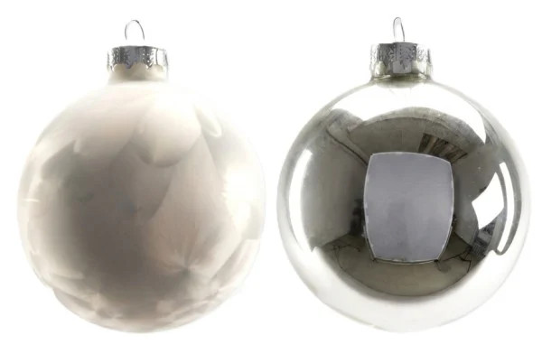 Trendline Weihnachtskugeln Aus Glas Ø 80 Mm 6 StüCk Weiß Christbaumkugeln Xmas-image