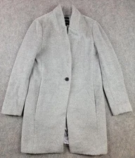 Club Monaco Coat Womens XS Gray Italian Wool Alpaca Blend Single Button
