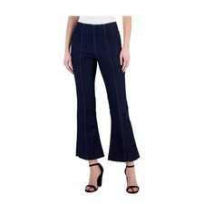 INC Women 10 Dark Indigo Blue High Rise Crop Flare Cut Denim Jeans NWT DC85