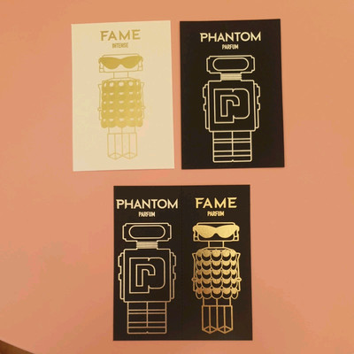 4 x Paco Rabanne Parfum/ Duft Werbung Löscherkarte Phantom
