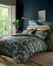 William Morris Strawberry Thief Quilt Cover Set INDIGO